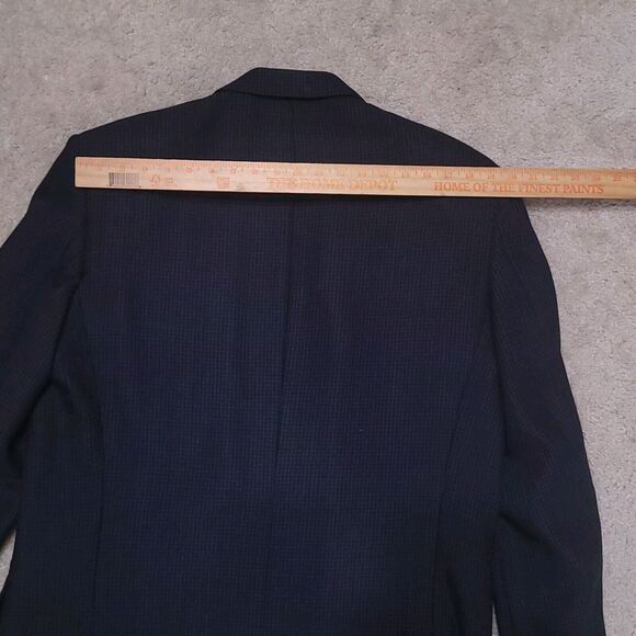 Oscar de la Renta Blazer Men 44L Blue Plaid Wool Sportscoat Jacket - Picture 15 of 16